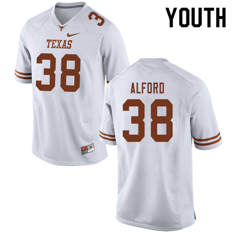 Youth #38 Parker Alford Texas Longhorns College Football Jerseys Sale-White